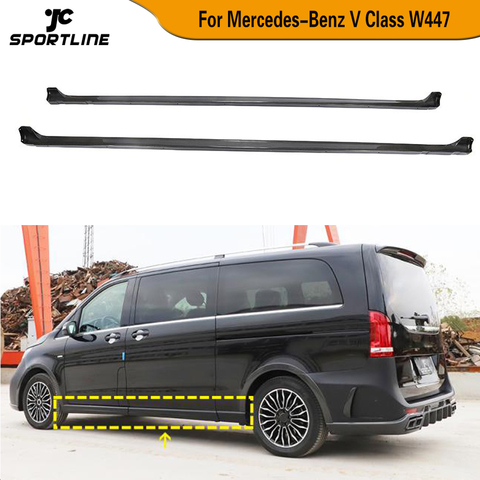 Carbon Fiber Door Extension Lip Aprons Bottom Side Skirts For Mercedes-Benz V Class W447 V250 V220d 2015 2016 2017 2022 ► Photo 1/6