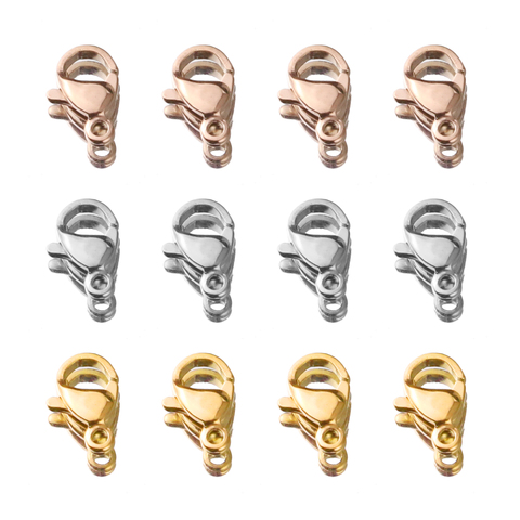 Stainless Steel Gold Plated Rose Gold Lobster Clasp Hooks for Necklace&Bracelet Chain DIY Fashion Jewelry Findings 20pcs/lot ► Photo 1/6