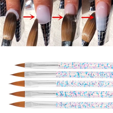 5pcs Acrylic Nail Brush, Nail Brushes for Acrylic Application, Acrylic Nail  Art Tips Builder Brush, Nail Polish Brush Pen Nail Art Brush Set Kit for  Nail Art Salon(5 PCS IN 1 SET)