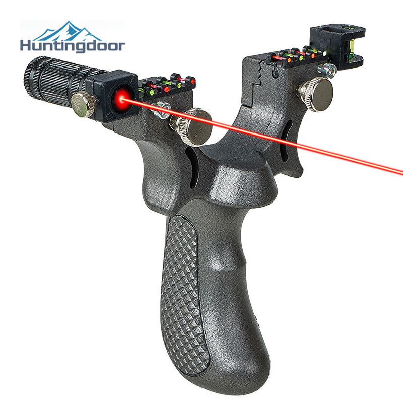 Professional Hunting Catapult Laser Slingshot or with 6 Rubber Bands+Balls+Rings 