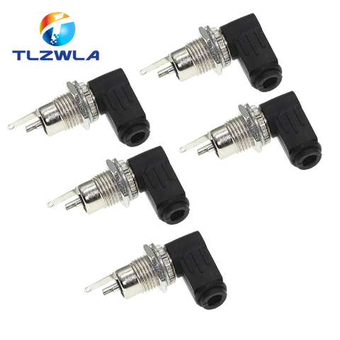 10PCS (5Pairs) Male DC Power Plug Angle 90 degree L Shaped plastic+Female Metal Panel Mount Socket Jack Plug DC Connector ► Photo 1/6