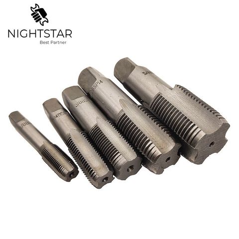 Krachtige 5Pcs HSS Taper Pipe Tap  Metal Screw Thread 1/8