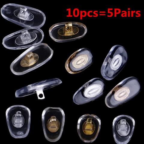 10pcs=5Pairs Silicone Screw On Nose Pads Brace Support For Glasses Sunglasses Support Nose Pads Eyewear Accessories S/L Size ► Photo 1/6
