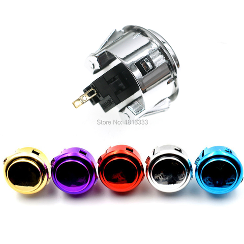 Copy SANWA OBSJ-30 Metallic Button 30mm Chrome Plated Gold Push Button For Arcade Joystick DIY High quality push button switch ► Photo 1/6