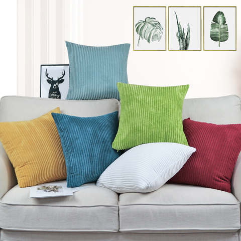 Free shipping  24 colors corduroy Fabric cushion cover Plain Dyed 40/45/50/55/60/70CM Pillow case HT-NPCJC-C ► Photo 1/6