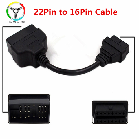 In Stocks for Toyota 22Pin To OBD2 16Pin Female Connector Adapter for Toyota 22 Pin OBDII Female To 16 Pin Repair Cord Free Ship ► Photo 1/6