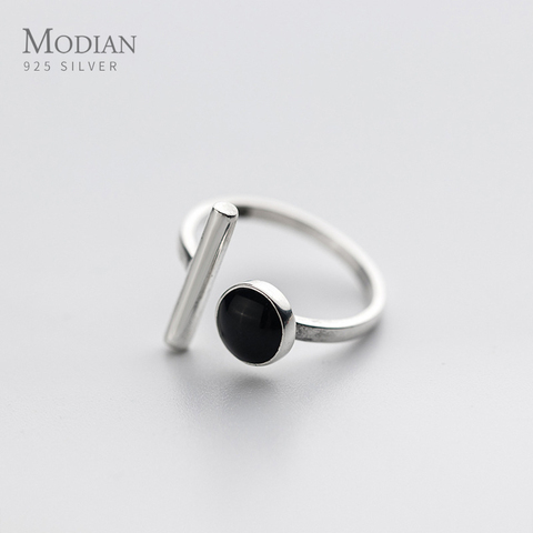 Modian New Fashion 925 Sterling Silver Simple Geometric Ring for Women Free Size Ring Hiphop Style Fine Jewelry Accessories ► Photo 1/3