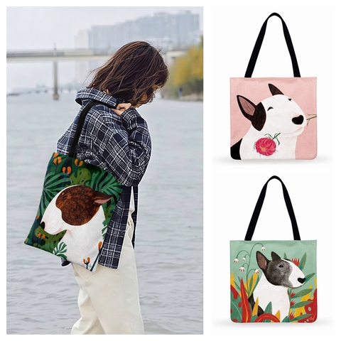 Fashionable Dog Printing Casual Tote Shoulder Bag