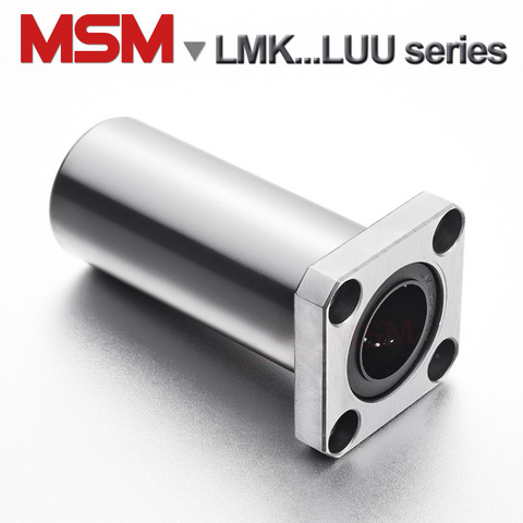 MSM Long Type Square Flange Linear Bearings 2pcs LMK8LUU LMK10LUU LMK12LUU LMK16LUU LMK20LUU LMK25LUU LMKL30UU LHFSW/SMK-GW (mm) ► Photo 1/1