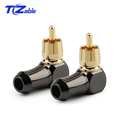 RCA Connector Male L type 90 degree Curved RCA Right Angle Elbow Converter RCA Plug Gold Plated Solder Wire Audio Adapter ► Photo 1/6