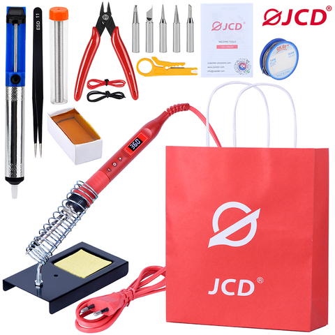 JCD 908U 80W Tin Soldering Iron Adjustable Temperature Lighting Multi-function Button Soldering Set for Soldering Tips Diy Kit ► Photo 1/6