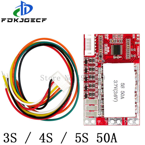 3S 4S 5S 50A BMS Board/ 55A 3.7V Lithium battery protection board/3.2V iron phosphate/LiFePO4 battery BMS board with Balance ► Photo 1/2