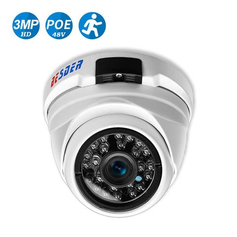 BESDER H.265 3MP 2MP IP Camera Vandal-proof Onvif P2P Motion Detection Night Vision CCTV Security Camera DC12V 48V POE Optional ► Photo 1/6