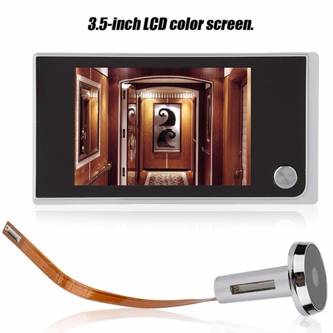 3.5 inch Doorbell Digital LCD 120 Degree Peephole Viewer photo visual monitoring electronic cat eye camera Doorbell ► Photo 1/6