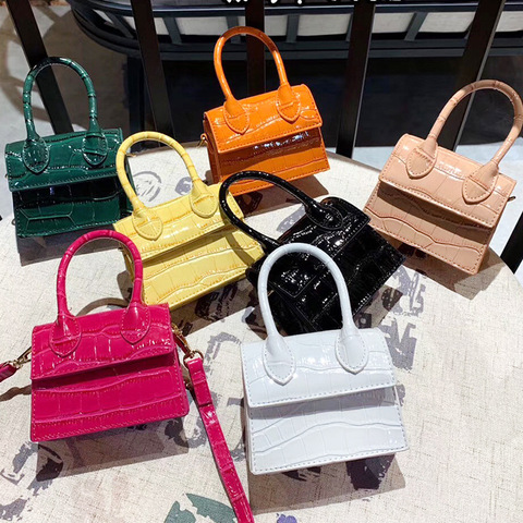 Mini Small Square bag 2022 Fashion New Quality PU Leather Women's Handbag Crocodile pattern Chain Shoulder Messenger Bags ► Photo 1/5
