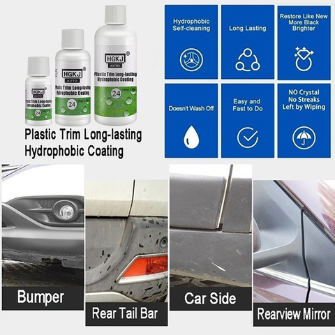 HGKJ Plastic Trim Coating Long-lasting Hydrophobic Car Exterior Plastic Restorer Ceramic Trim Coating Kit ► Photo 1/5