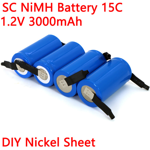 1.2v SC 3000mAh 21410 Ni-MH Rechargeable battery for Vacuum cleaner Sweeper Drone Electric drill battery DIY nickel sheet ► Photo 1/6