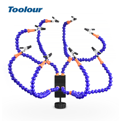 Toolour Multi Soldering Station Helping Third Hand Stand with 8PCS Flexible Arms Desk clamp Holder For PCB Welding Repair Tool ► Photo 1/6