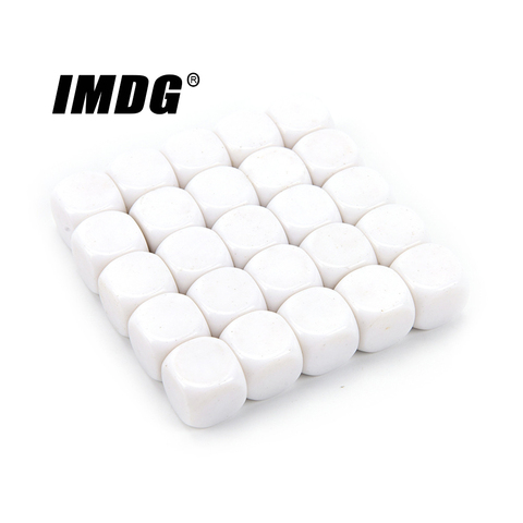 100pcs New Acrylic #12 White Blank Dice Teaching Props Game Accessories Mathematical Tools Rounded Corner ► Photo 1/1