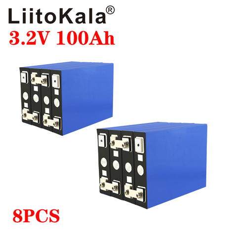 8pcs/lot 3.2v 100Ah LifePo4 battery lithium 300A 3C high drain for diy 12V 24V Solar Inverter Electric Vehicle c oach golf cart ► Photo 1/6