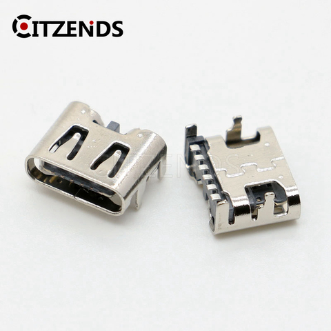 10pcs/lot USB 6Pin Type-C Connector Micro USB Socket Type C USB 3.1 Female Placement DIP For Mobile Phone Charging port Socket ► Photo 1/2