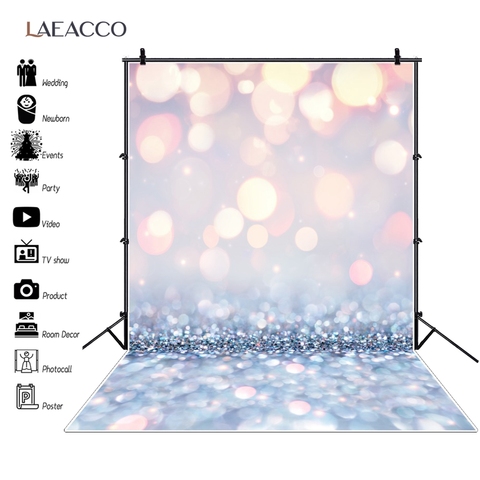 Laeacco Photo Backdrop Dreamy Polka Dots Light Bokeh Wedding Newborn Baby Birthday Party Photography Background For Photo Studio ► Photo 1/6