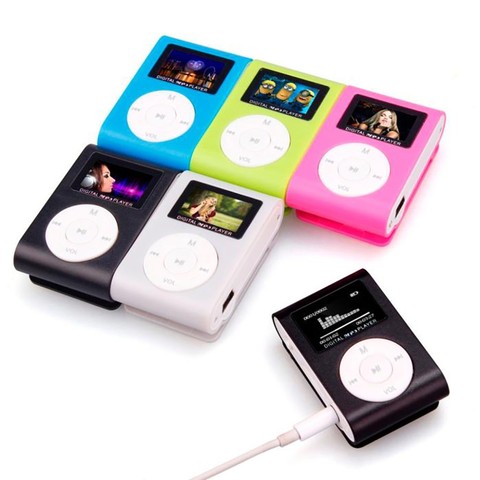 Mini USB Metal Clip MP3 Player LCD Screen Support 32GB Micro SD TF Card Slot Digital Music Media quality mp3 music player 20J3 ► Photo 1/6