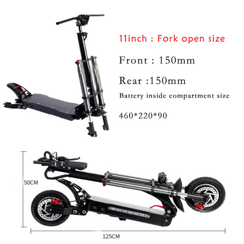 Professional Shock Absorption Scooter Frame 8/10/11 inch Double Aluminum Alloy Drive Frame Electric Scooter Frame ► Photo 1/6