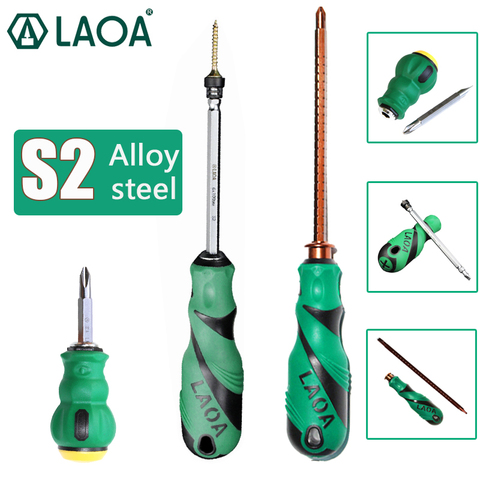 LAOA Magnetic Screwdriver S2 Alloy Steel Bits Double head  Phillips Straight Screwdriver Mini Screwdriver ► Photo 1/6