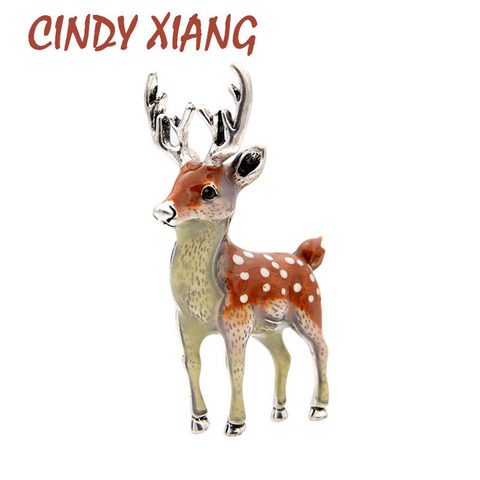 CINDY XIANG 3 Colors Available Cute Small Deer Brooches for Women Bucks Sika Deer Animal Brooch Pin Coat Accessories Kids Gift ► Photo 1/6