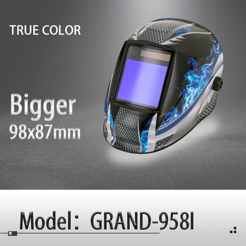 Auto darkening welding helmet/welding mask(Grand-918I/958I FLAME)/MIG MAG TIG/4 arc sensor/Solar cell&Replaceable Li-batteries ► Photo 1/5