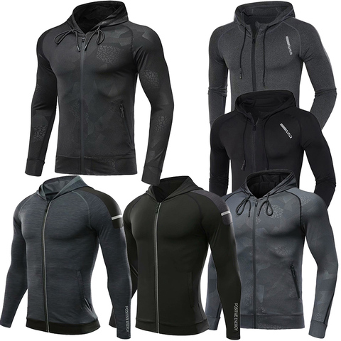 Men Brand Hoodies Gym Sport Running Training Fitness bodybuilding Sweatshirt Outdoor Sportswear Male Hooded Jacket Hoodies MMA ► Photo 1/6