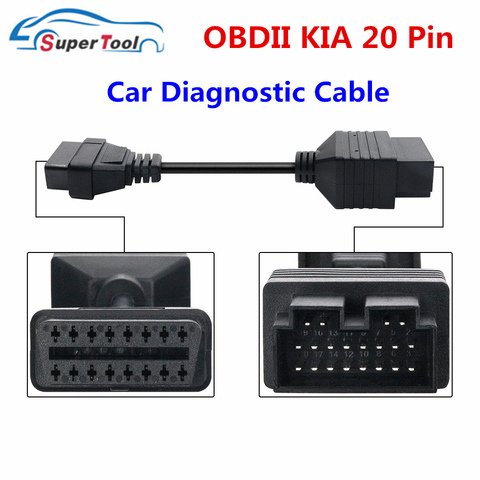 For KIA 20 PIN To 16 PIN Adapter OBD2 Female Connector Cables Code Reader For KIA 20PIN 20 Pin OBD Diagnostic Adapter Cable Tool ► Photo 1/6