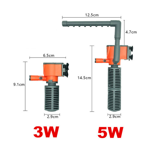 3W 5W Submersible Aquarium Filter Mini Fish Tank Internal Filter Pump Water Flow Circulation Add Oxygen for Fish Turtle Tank ► Photo 1/6