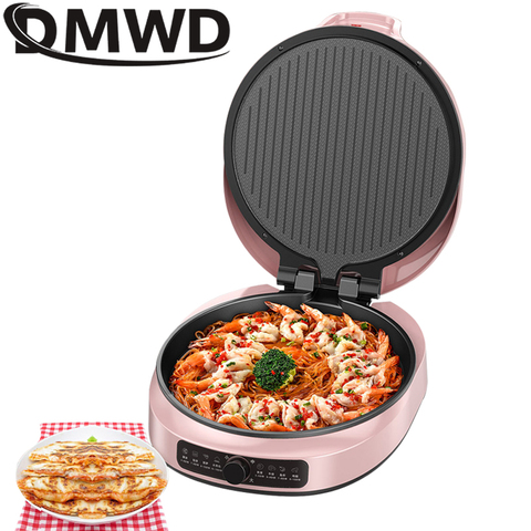 110V Multifunction Electric Crepe Maker Double-Plates Heating Steak Frying Pan BBQ Grill Skillet Pancake Pizza Baking Machine ► Photo 1/3