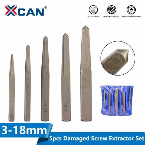 XCAN 5pcs Damaged Screw Extractor Drill Bits Set Square Bolt Stud Stripped Screw Remover Tool Broken Screw Easy Out Drill Bit ► Photo 1/6