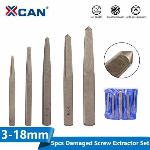 XCAN 5pcs Damaged Screw Extractor Drill Bits Set Square Bolt Stud Stripped Screw Remover Tool Broken Screw Easy Out Drill Bit ► Photo 1/6