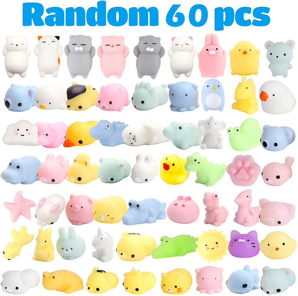 100 Pcs Kawaii Squishies Upgraded Random Goodie Bag Stuffers Birthday Gifts Xmas Gift for Kid Adult Mochi Squishy Toys for Kids Party Favors Mini Stress Relief Fidget Toys for Classroom Prizes 