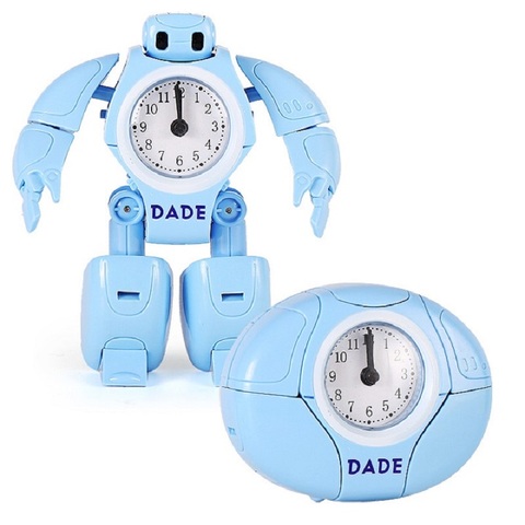 Child Robot Alarm Clock Kid Toy Deformation Robot Table Clocks 2 Model Shape Creative Cartoon Desk Clock Students Kids Gift ► Photo 1/1