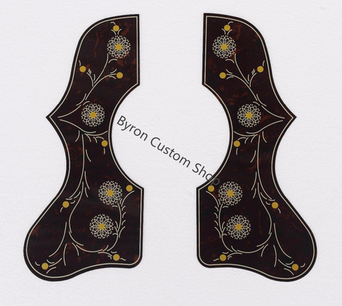 free shipping best quality 2mm thickness original celluloid pickguard jumbo guitar Abalone inlay 43