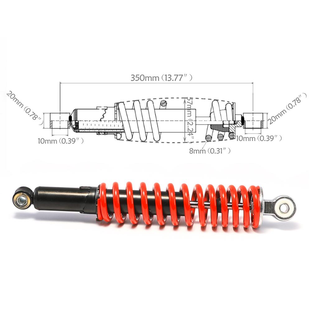 350mm 14 Inch Front Shock Absorber Suspension Shock 8mm Spring Motorcycle Protector for ATV Quad Coolster Motorcycle Shock Absorber Motorcycle Shock Absorber Rear