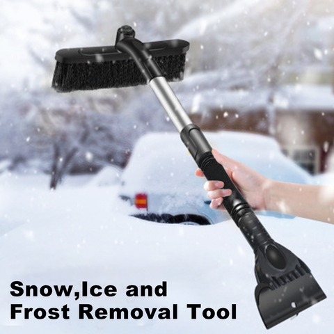Car Snow Brush with Detachable Ice Scraper and Ergonomic Foam Grip