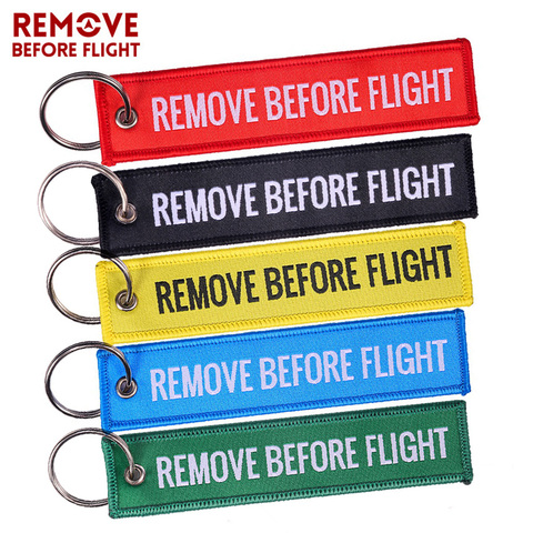 Remove Before Flight Woven Key Chain Special Luggage Label Red Chain Keychains for Aviation Gifts OEM Keychain  Jewelry ► Photo 1/6