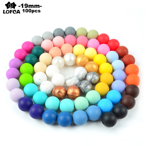 100pcs 19MM Round Silicone Beads For Silicone Teething Necklace Food Grade Beads For Baby BPA Safe DIY Silicone Teething Beads ► Photo 1/6