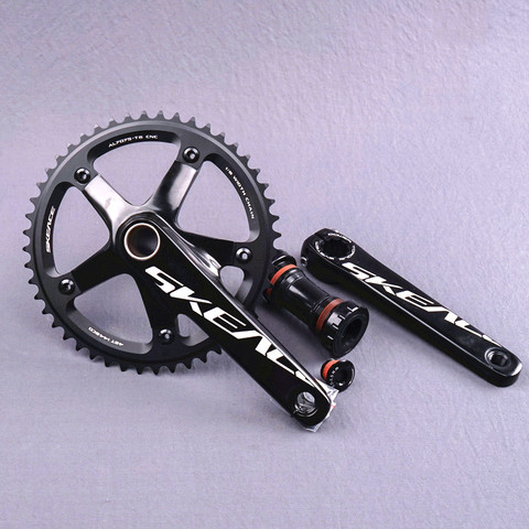 SKE Alumniun Alloy Crankset Fixed Gear Crank  48T 165mm BCD144 Single Speed TRACK BIKE crankset bicycle chainwheel including BB ► Photo 1/3