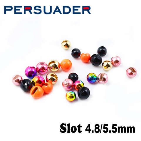 Persuader 5optional colors 4.8mm/5.5mm Slotted Tungsten beads weighting jig hook big size fly tying beads high density tungsten ► Photo 1/6