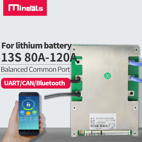 13s 48v BMS Bluetooth UART communication heavy current UART/CAN dual communication smart battery power display APP 80A 100A 120A ► Photo 1/6