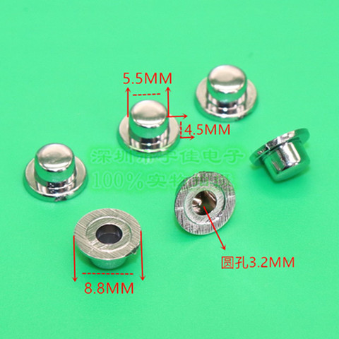 10 Piece 5.5 * 4.5MM electroplated button cap light touch switch cap silver switch cap plastic button cap round hole 3.2mm ► Photo 1/3