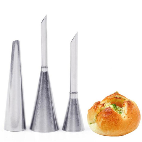 3pcs/set Piping Bag Nozzles Set Stainless Steel Cupcake Cake Decorating Tips For Puff Cream Pastry Piping Nozzles Icing Tubes ► Photo 1/6