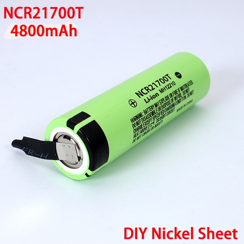 3.7V NCR21700T 4800mAh li-lon battery 21700 15A 5C Rate Discharge ternary Electric Car lithium batteries DIY Nickel sheets ► Photo 1/6
